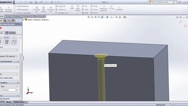 SolidWorks Tutorial in Tamil 31 : Hole | Part | Solid