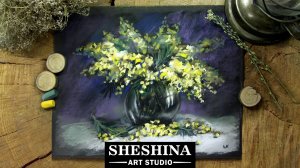 Как нарисовать мимозу сухой пастелью 🎨 Шешина Екатерина