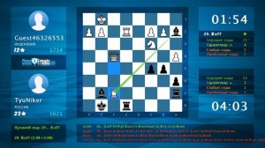 Анализ шахматной партии: Guest46326553 - TyuNiker, 0.5-0.5 (по ChessFriends.com)