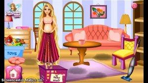 Беременная Рапунцель . Помоги рапунцель убрать все игрушки ,потому что она скоро она сможет родить.