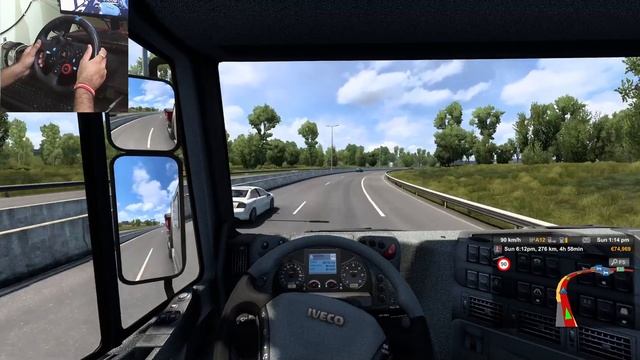 ETS2 - 360hp IVECO Stralis Active Space - 21 Tons Gravel - Heavy Load Steering #ets2 #ats #viral смотреть онлайн
