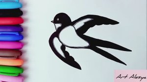 Как нарисовать ласточку!