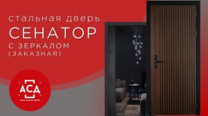 Стальная дверь "Сенатор с зеркалом". Заказная модель.