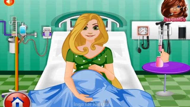Принцесса Рапунзель, заботоа о новорожденном ребенке ▬ Rapunzel Birth Care ▬ игра для девочек смотреть онлайн