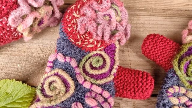 Шапка и варежки вязание фриформ смотреть онлайн