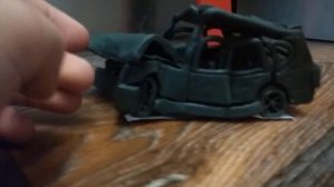 краш тест машина из пластилина