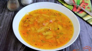 Гороховый суп с вареной колбасой