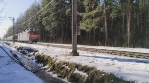 "Под перестук колес" электровоз ВЛ10У-179 с грузовым поездом на перегоне Заневский пост 1 - Ржевка