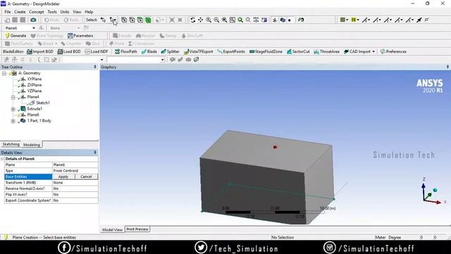 Plane Creation in Design Modeler | Lesson 11 | Ansys Design Modeler Tutorial | Tamil