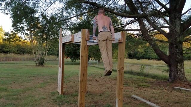 Muscle Ups on DIY Monkey Bars & Pegboard Build