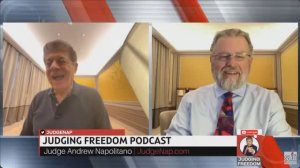 Ларри Джонсон и судья Наполитано после встречи с Марией Захаровой и Сергеем Лавровым.