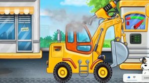 Игры для детей . Мультики для детей . Транспорт . Экскаватор . Строим фонтан
