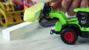 Машины для детей. Трактор и погрузчик. Игрушечные машинки для автопарка