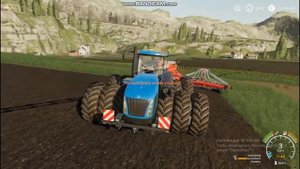Помагаю другу сеять поле трактором New holland