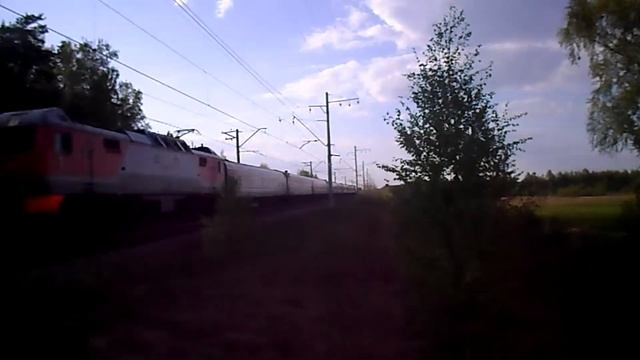 Электровоз ЭП2К 214 Пассажирский - ст. Кашино. смотреть онлайн