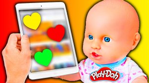 Куклы Пупсики Планшет из Пластилин Плей До Игрушки Развивающие видео для Детей