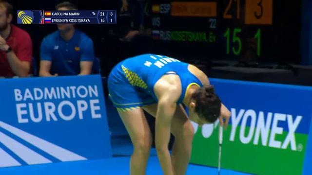 Carolina Marin vs Evgeniya Kosetskaya (WS, Final) - European C'ships 2018