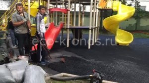 Работа Эко-Кронос по оборудовании площадки из резиновой крошки