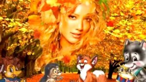 Хоровод зверят с осенью фрагмент