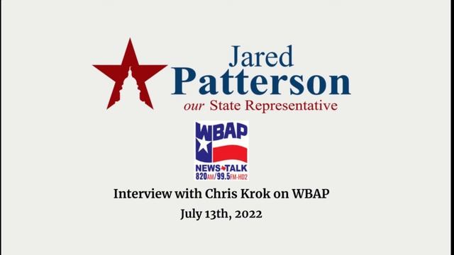 Rep. Jared Patterson interviewed on the Chris Krok Show 7/13/22 about the Texas Electricity Grid смотреть онлайн