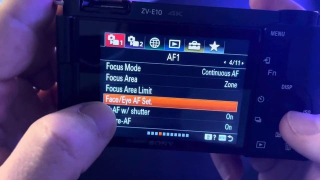 How to turn on the animal subject detection on Sony ZV-E10?