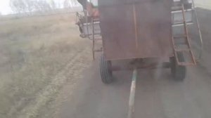 Жизнь в селе#Казахстан#Тащим комбайн нива на жесткой сцепке 30 километров.