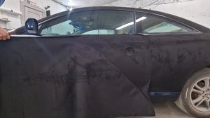 Тачка в алькантаре. Тизер. Оклейка двери.