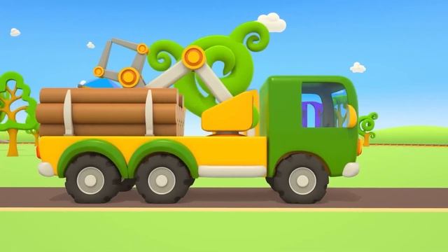 Песенки с Левой: Грузовичок Лева на вокзале  Мультики песенки для малышей про машинки