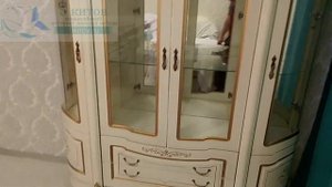 Витрина 4-х дверная Аллегро-1 беж (Фабрика Слониммебель)