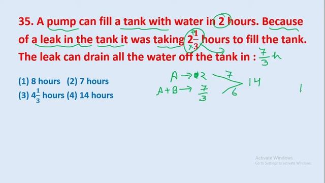 35. A pump can fill a tank with water in 2 hours. Because of a leak in the tank it || edu214 смотреть онлайн
