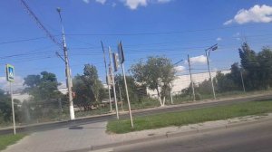 Летний Волгоград. Троллейбусный маршрут 8А. "Инструм. завод" - "Оптово-строительный рынок "Тулака"