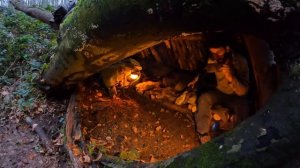 ХАКАН  Winter CAMPING in Rain, THUNDER. Outdoor Cooking. Wild Camp