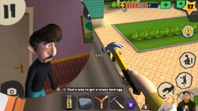 Прохождение воришек Scary Robber уровень с яйцом и птицей! Пранконули друзей у Мисс Ти и Френсиса. смотреть онлайн