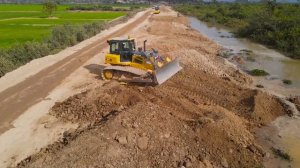 Строительство, грунтовая дорога, продолжение, засыпка