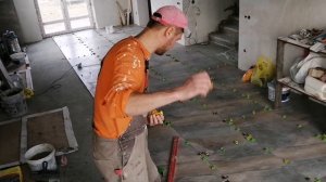 Укладка керамогранита 600х1200 на пол!