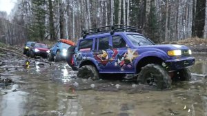 Вечерняя поездка на радиоуправляемых машинках в лесу . Не обошлось без проблем.
