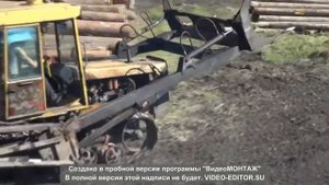 Погрузка леса ДТ 75, вывозка КАМАЗ.