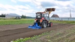 Вспашка земли Фрезой на тракторе