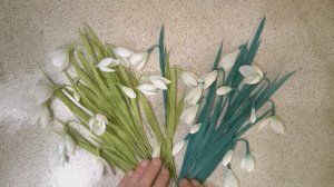 Подснежники из гофрированной бумаги.