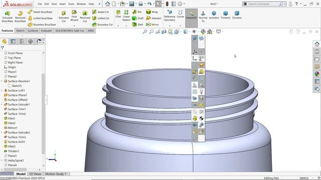 SolidWorks Surfaces Tutorial Bottle Assembly