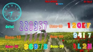 (Base 8,10,12,16,20,36) Ripples 86,400 Seconds countdown timer  alarm🔔Speed feeling