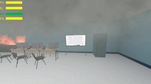 Вид в очках VR-тренажера по пожарной безопасности