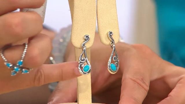 Carolyn Pollack Sleeping Beauty Turquoise Sterling Earrings with Pat James-Dementri смотреть онлайн