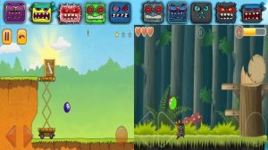 BLUE RED HERO BALL 3 VS GREEN TOMATO BALL IN DEEP FOREST EPIC BOSS BATTLE