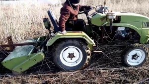 Фрезеровка мототрактором (минитрактором) 24 лс. заброшенного участка (целины)