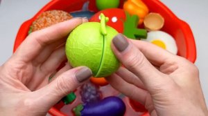 Играем в фрукты и овощи - нарезаем игрушечные и настоящие овощи и фрукты! 1 час для детишек! ASMR
