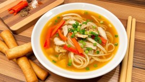 Готовим ароматный Суп с Курицей и рисовой Лапшой: уют в каждой ложке