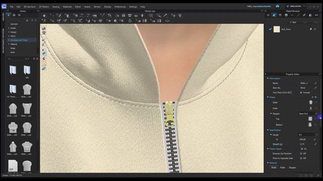 Настройка кастомной молнии в Clo3D смотреть онлайн