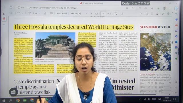 20th September 2023 | The Hindu Newspaper Analysis | UPSC/APPSC Current Affairs 2023