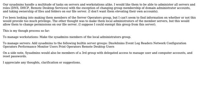 DevOps & SysAdmins: Restrict Sysadmin Groups on Windows Server